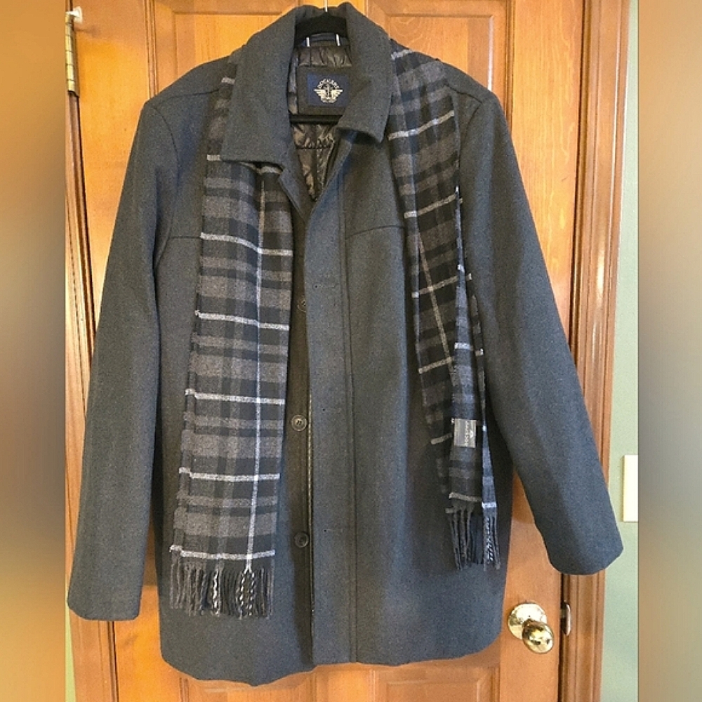 Men's Dockers Wool Coat with Scarf